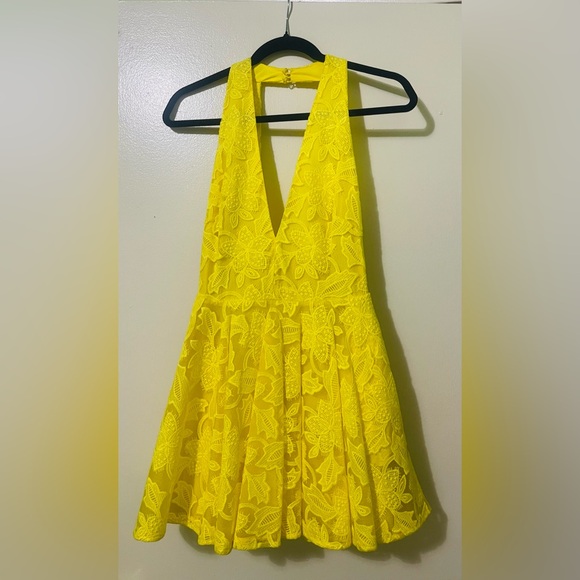 chinese dress ladies Cherubs Lace Babydoll Mini Dress Yellow